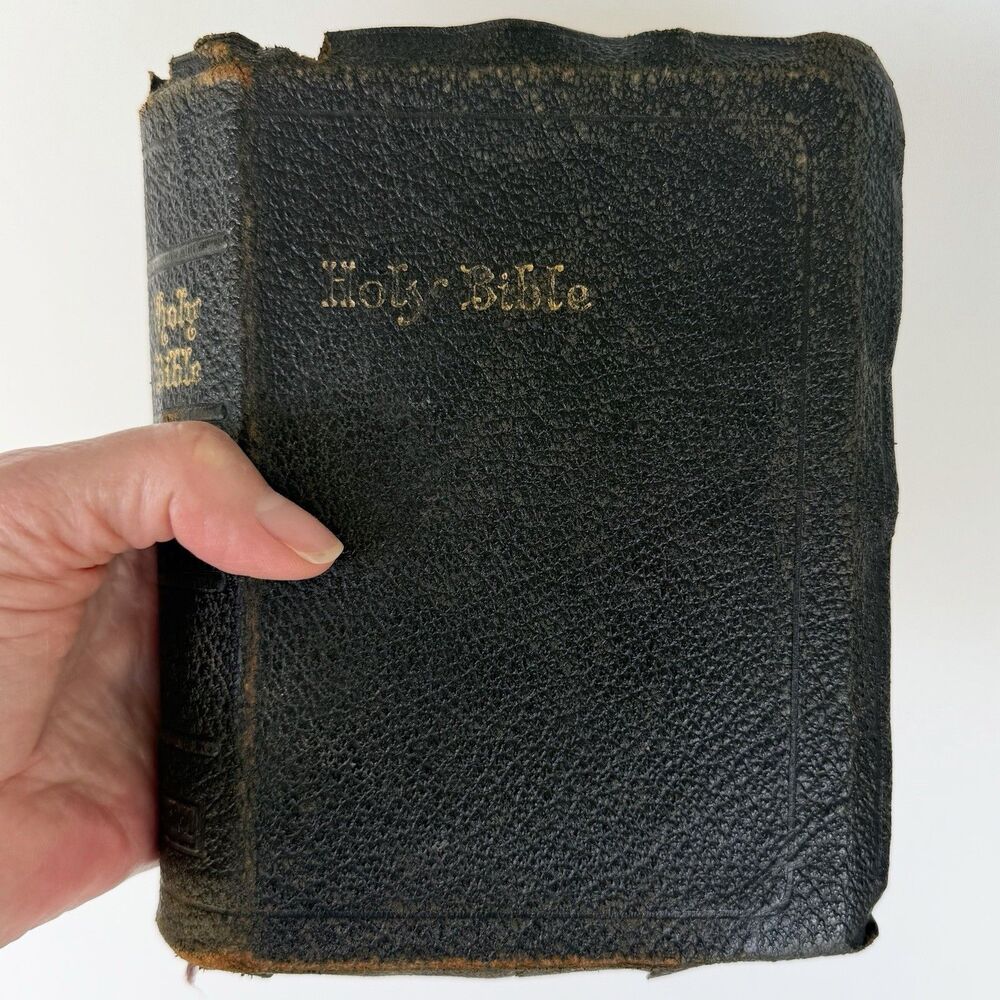 Vintage National Bible Press KJV Bible Philadelphia Genuine Leather - Ephemera